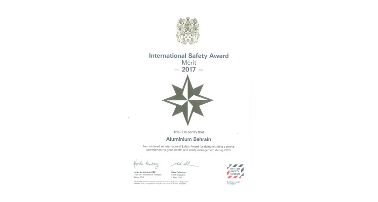 International Safety Award with Merit